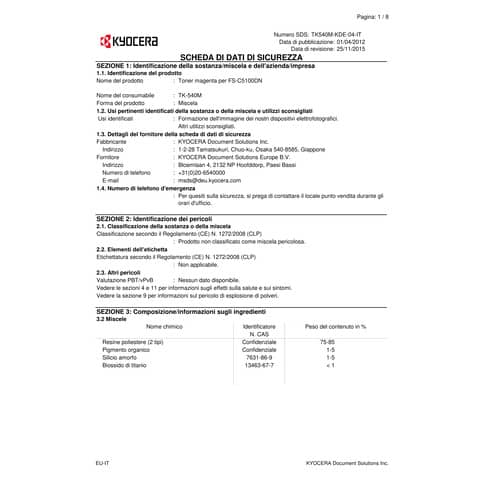 Toner TK-540M Kyocera-Mita magenta  1T02HLBEU0